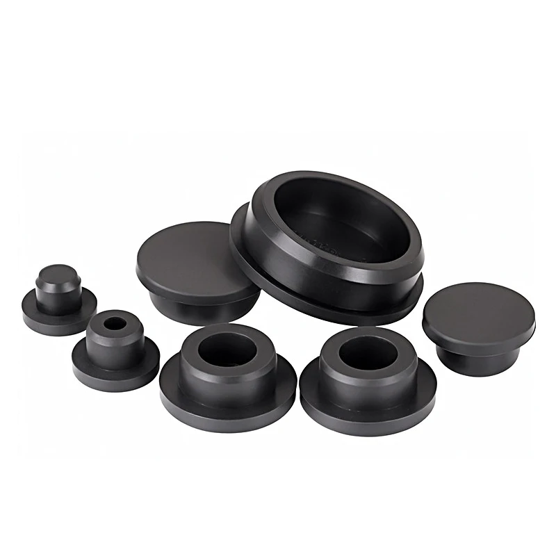 2.5-63.6mm Black Pipe End Cap for Bottles Silicone Rubber T Type Inserts Conical High Temperature Snap-on Plug Washer Blanking