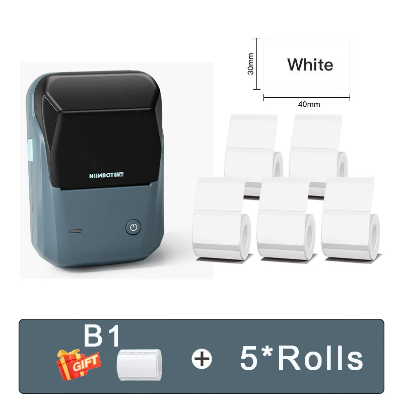 

Niimbot B1 Label Maker Portable Handheld Thermal Printer Mini Barcode QR Code Sticker 20-50mm Paper Rolls Maker Cable Tag