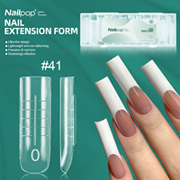 Nailpop Nails Top Forms 140 Pcs Long Square Nail Mold Sandwich Forms For Quick Nails Extension Salon Home Use Nail Art Tools