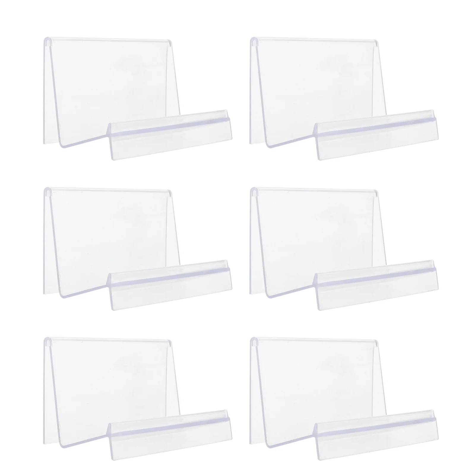 6 Pcs Desktop Plastic Wallet Holder Office Display Shelf Risers for Phone Commodity Stand