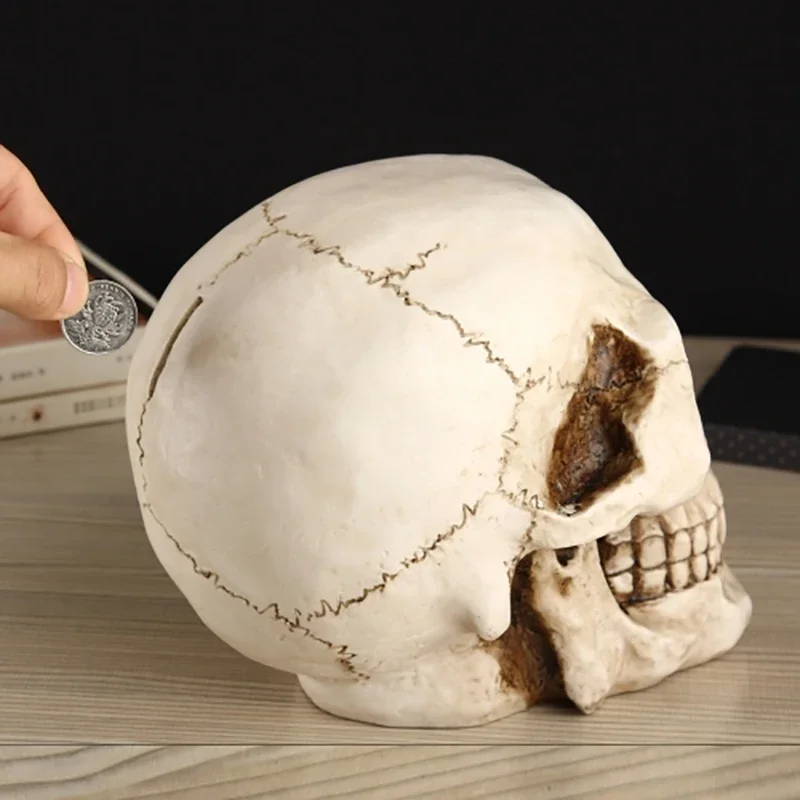 بنك جمجمة أصبع إبداعي للبالغين ، نقود ورقية عتيقة ، صندوق عملات معدنية كبير في الولايات المتحدة ، هدية عيد ميلاد