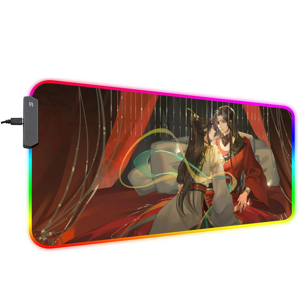 anime Tian Guan Ci Fu  Mousepad XXL RGB Gaming Mouse Pads HD Black Gamer Accessories Large LED