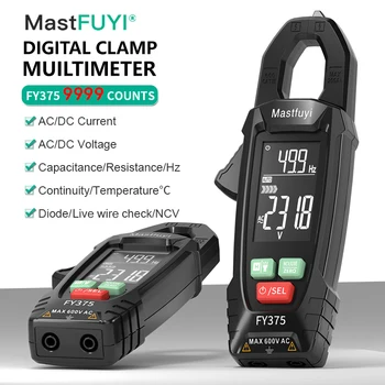MASTFUYI High precision digital clamp multimeter, AC/DC current voltage, True RMS, professional clamp meter, electrician tools