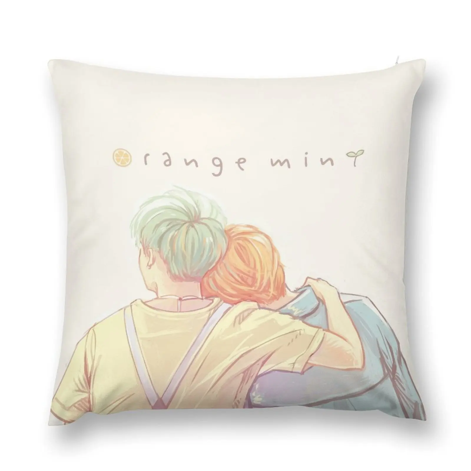 

Orange Mint Yoonmin Throw Pillow pillow pillowcase Couch Cushions Decorative Sofa Cushions pillow