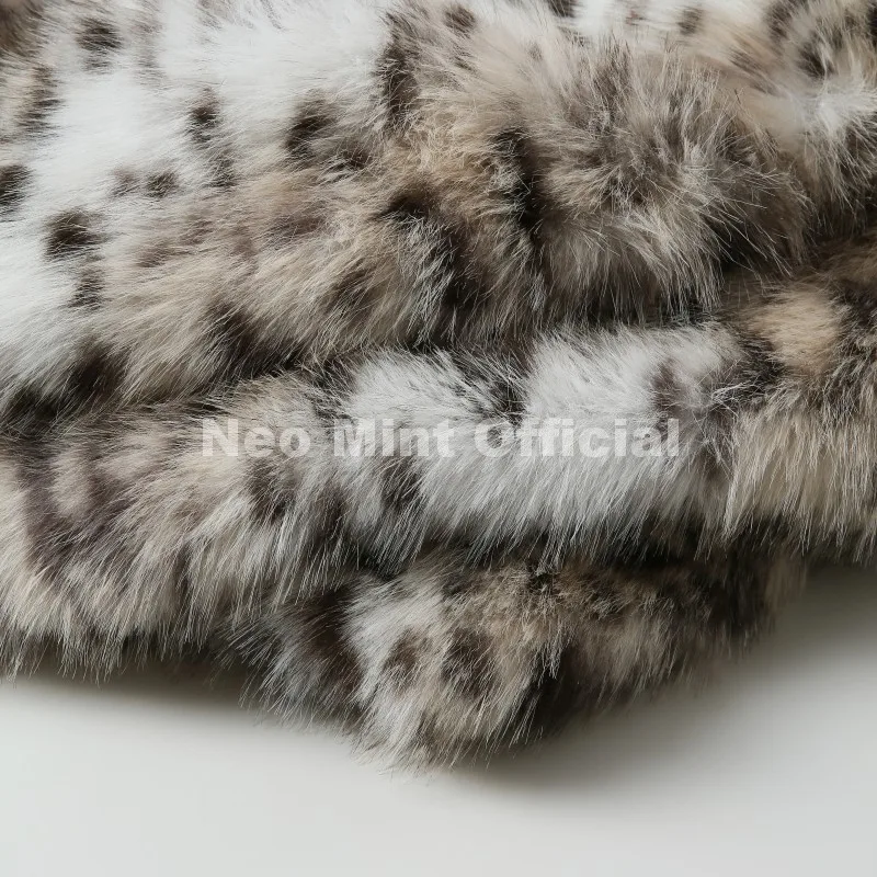 Neo Mint Vintage Classic Leopard Big Fur Collar Jacket Women Winter Brand Fashion Furry Faux Fox Fur Coats Chic Girls Streetwear