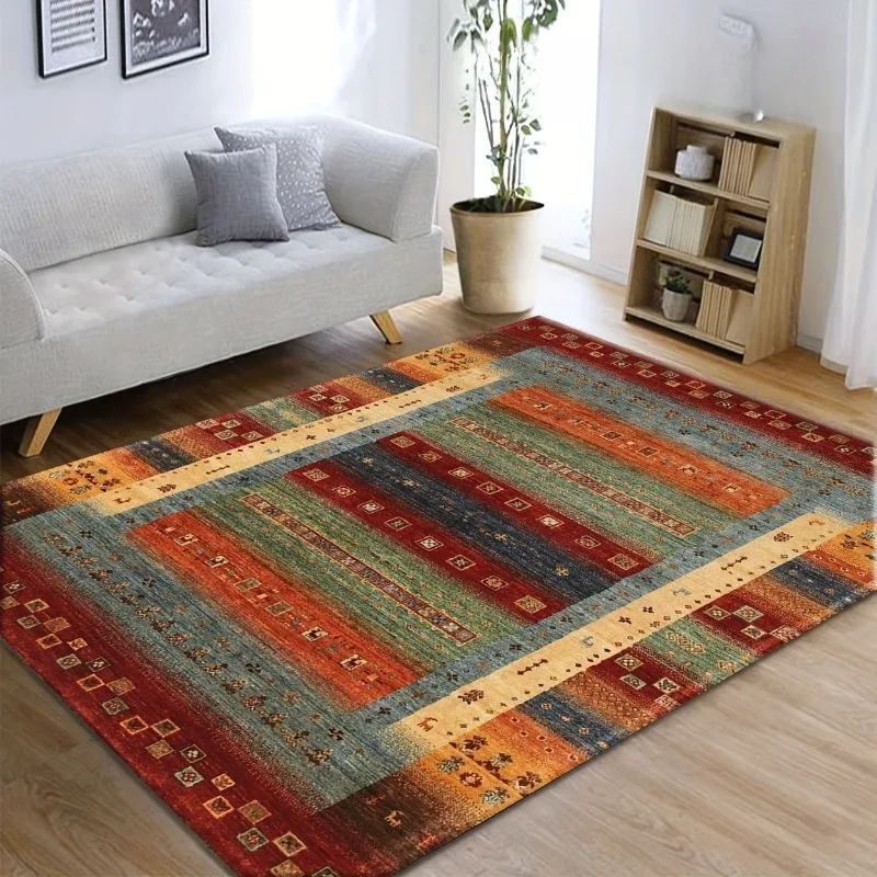 

Bohemian Pattern Decorative Carpet Tribal Style Moroccan Luxury Persian Art Multi-style Rug Geometric Loop-pile Rug
