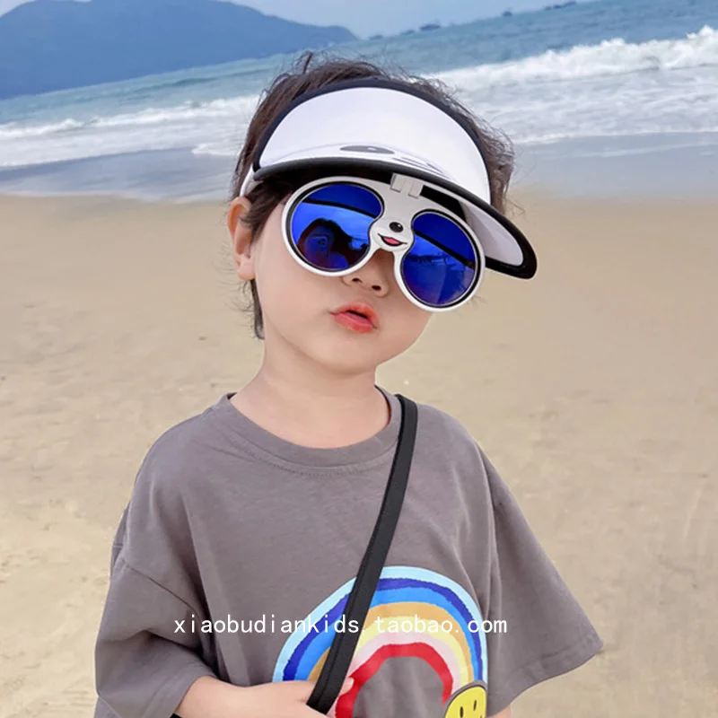 Sombreros de copa vacíos para niños, bebés, pilotos, gafas de sol, sombreros de sombrilla, salidas de verano, niños y niñas, gorros de protección