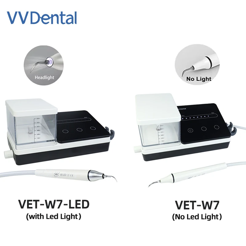 VVDental Ultrasonic Scaler With LED Light Handpiece and 10pcs Tips Teeth Cleaning Equipment for Scaling Periodontics Endodontic