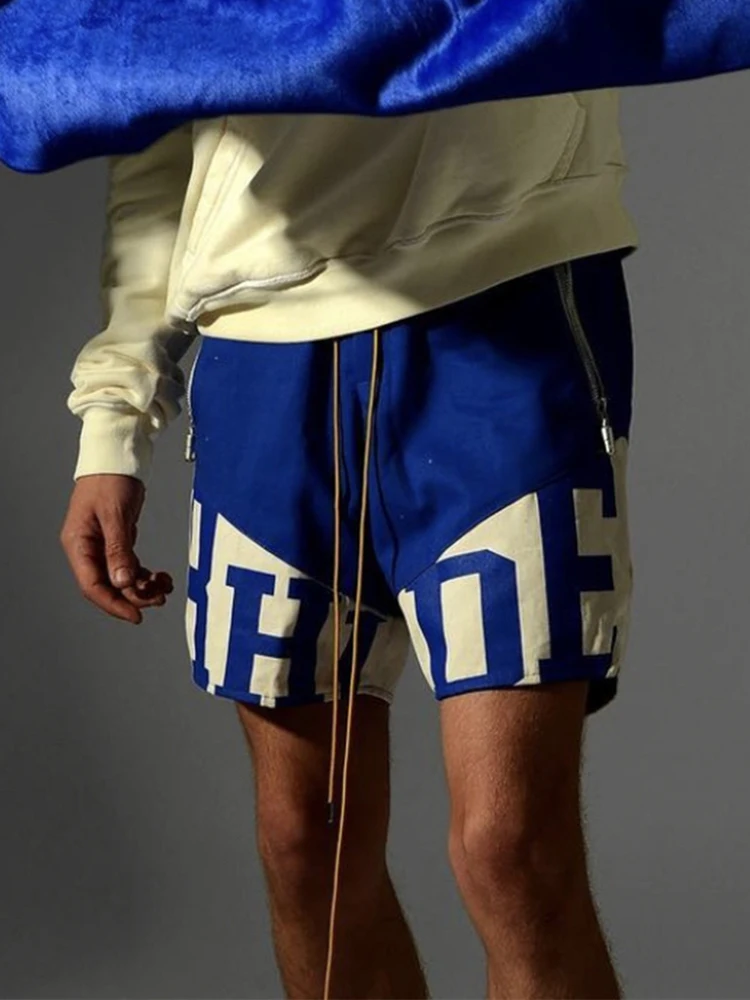 

Trendy Letter Splicing ort Pants ex Loose Fit Spor Casual Five-Quarter Length Youthful Spring Summer Streetwear