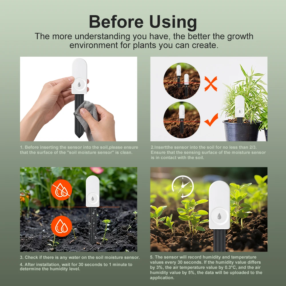 ZigBee Bodenfeuchtigkeitsmessgerät für Landwirtschaft, Rasen, Pflanzen & Blumen Praktischer Garten-Hygrometersensor – Detail 11