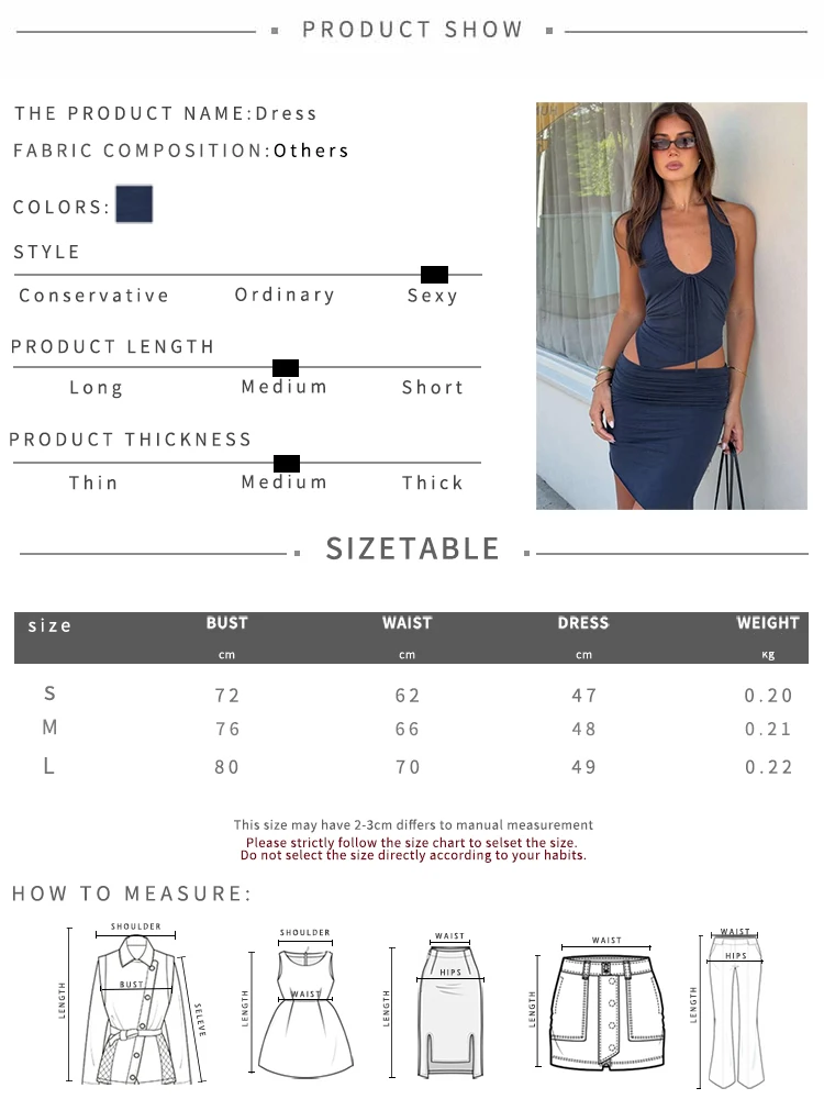 Kliou Unregelmäßige Form Sexy 2-teiliges Set Damen Sommer Trend Schnür-Tanktop mit tiefem Ausschnitt + geraffter Midirock mit elastischem Bund Modischer Anzug – Detail 1