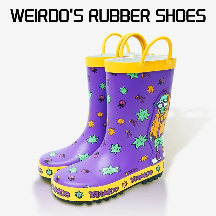

Children's Rain Boots, Whimsical Monster Design, Waterproof Non-slip Toddler Rain Shoes for Boys and Girls, Easy to Wear & Durab