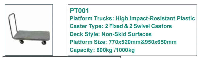 800kg Load Industrial Plastic Heavy Duty Foldable Platform Hand Trolley Carts Truck