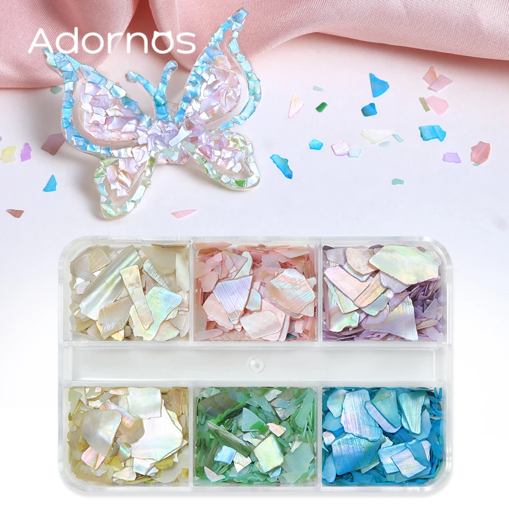 

Colorful Irregular Seashell Slices Epoxy Resin Craft Filler Iridescent Shell Fragment Resin Mold Filling DIY Summer Gifts Making