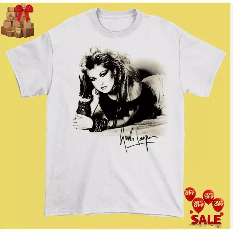 NUEVA camiseta Cyndi Lauper retro blanca unisex S 2345XL