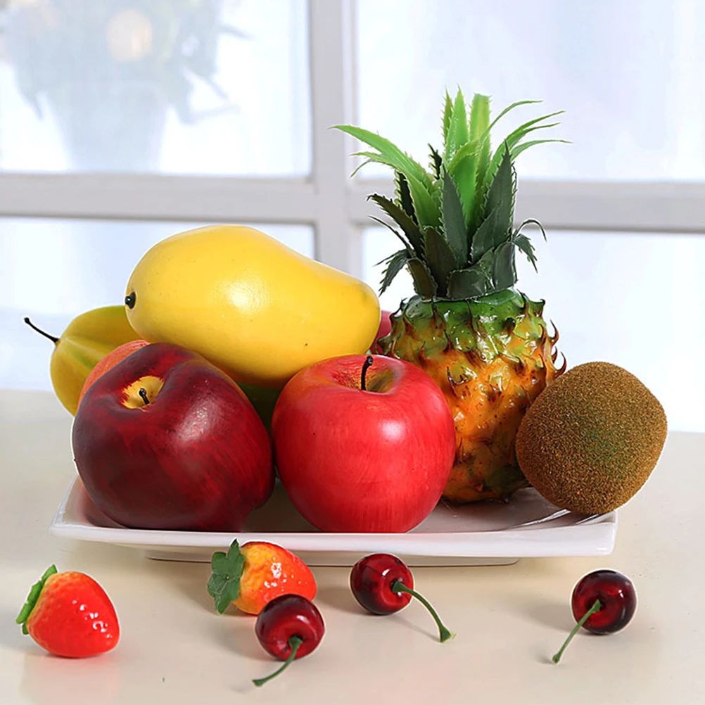 

36 Pcs Artificial Cherry Decoration Realistic Fruit Prop for Photography Home Office Display Lifelike Toy Gift