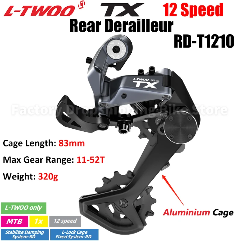 LTWOO TX 1x12 Speed MTB Bike Two Way Release Aluminum Trigger Shifter 12V Stabilize Damping System RD Original Bicycle Parts