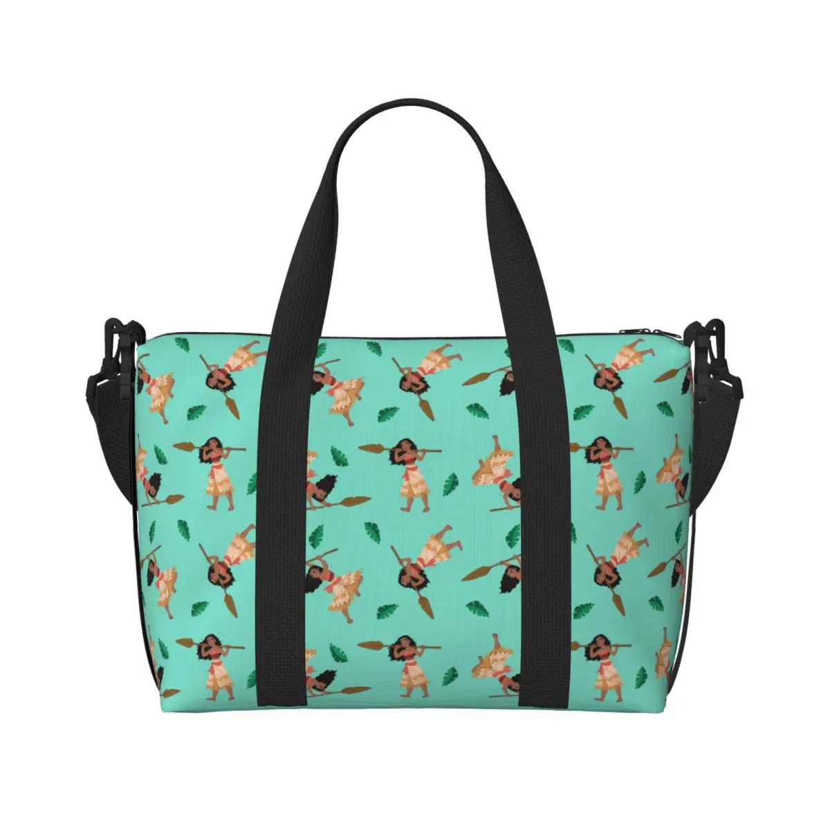 

Большая сумка-тоут Moana на заказ для женщин, приключенческий фильм, сумка для покупок на плечо, пляжная дорожная сумка для спортзала