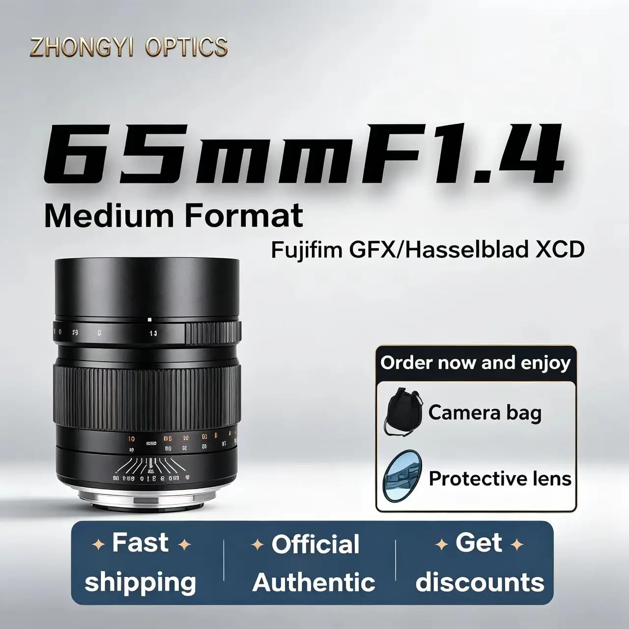 Mitakon Zhongyi Speedmaster 65mm F1.4 Manual Focus Prime Portrait