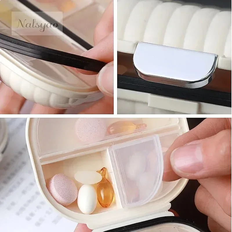 Wholesale Waterproof 7-Day Pill Box Mini Medicine Storage Weekly Portable Pill Organizer with Cutter