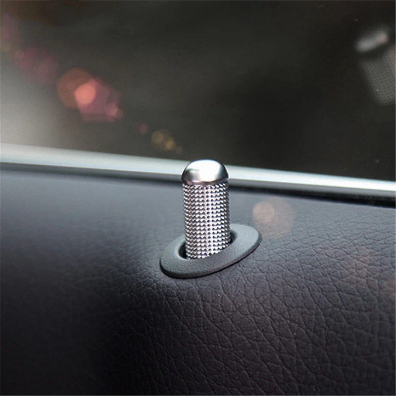 4pcs Car Door Lock Pin Knob Trim Ring For Mercedes Benz C Class W205 2015 2016 / GLC Class X253 2015 2016 / E Class W213 2016