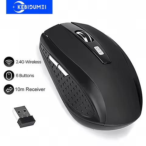 KEBIDUMEI 2.4G Wireless Mouse 6 Button Gaming Mouse Silent Mouse Office Optical Mouse 3 Levels DPI Mice for PC Laptop Macbook