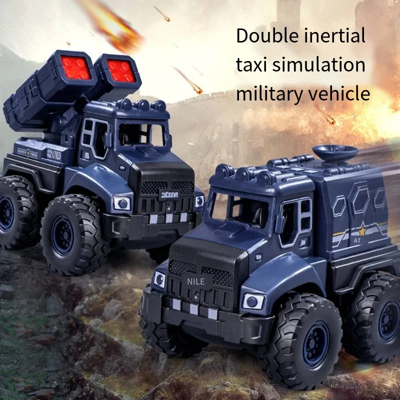 

Children's inertial radar car simulation military combat vehicle missile car rocket car model boy car toy wholesale