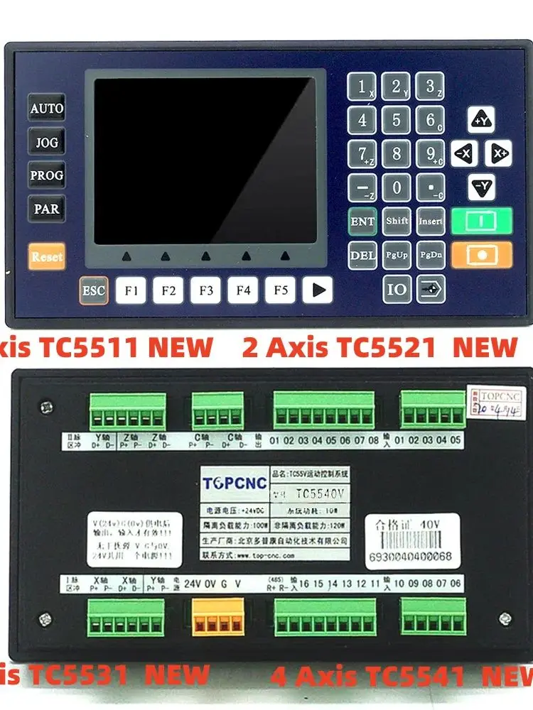 

TC55 1/2/3/4 Axis CNC Controller Motion Controller Programmable With 3.5" Color LCD For CNC Router Servo Stepper Motor