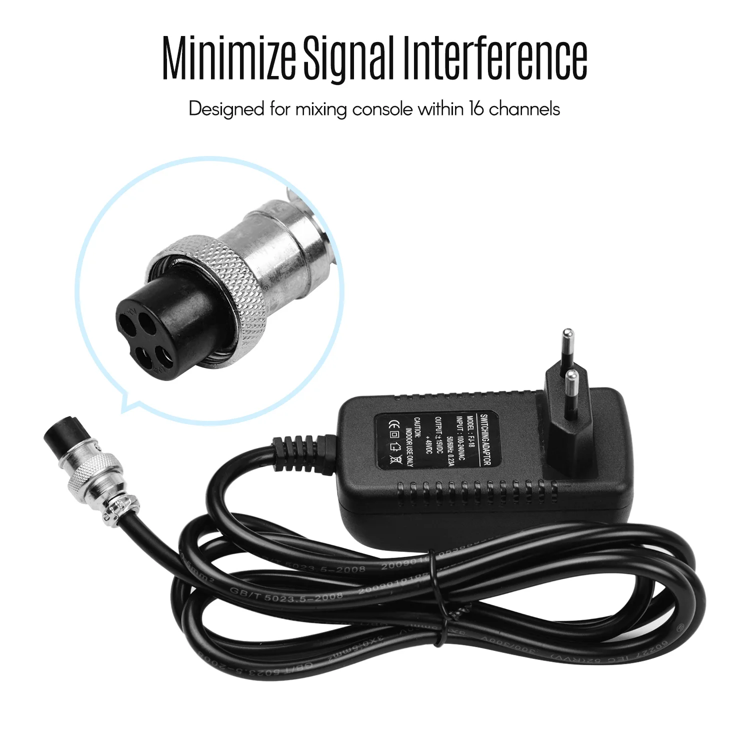 مزود طاقة لخلط وحدة التحكم ، محول تيار متردد ، 16 قناة ، عالمي ، موصل دائري بأربعة مسامير ، ملحقات الخلط ، 15 فولت ، 230 مللى أمبير #6