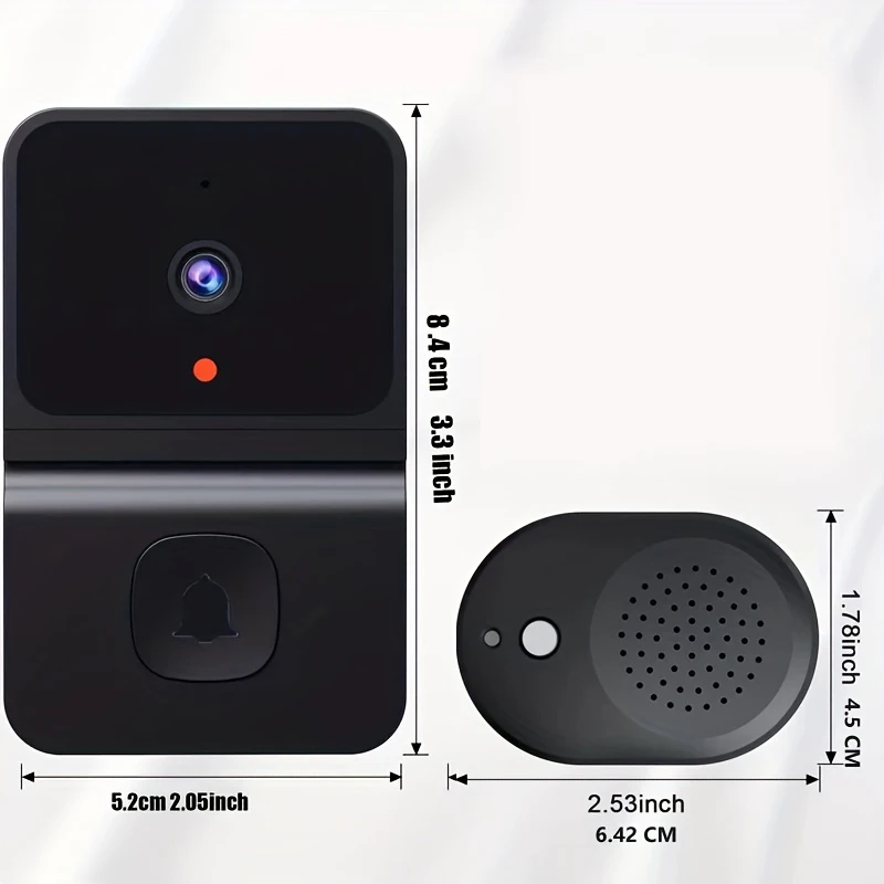 WiFi Video Doorbell 1080P HD Visual Wireless Smart Security Doorbell Camera IR Night Vision 2-Way Audio Real-Time Monitoring