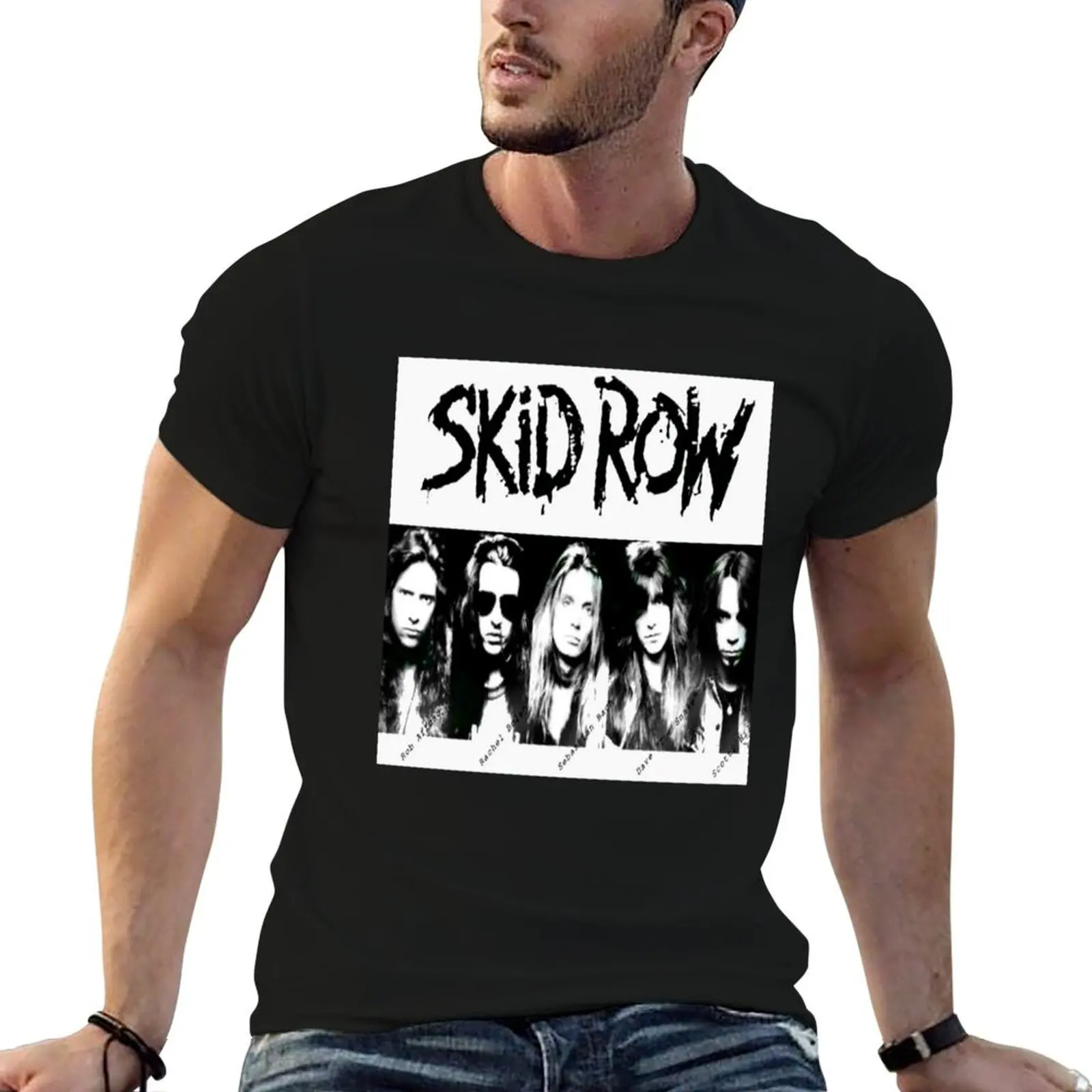 

Skid Row-футболка с логотипом, мужская футболка из 100% хлопка, роскошные брендовые футболки для мужчин, хлопковая футболка