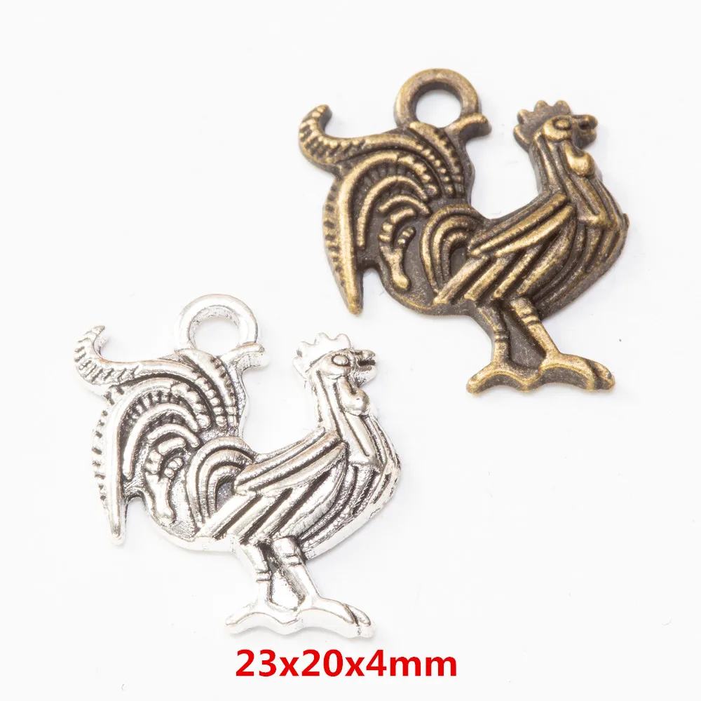 70pcs cock Craft Supplies Charms Pendants for DIY Crafting Jewelry Findings Making Accessory 644