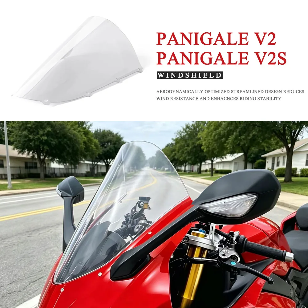 

Motorcycle Double Bubble Heightening Extension Windshield WindScreen Screen Fit For Ducati Panigale V2 S Panigale V2S 2025 2026