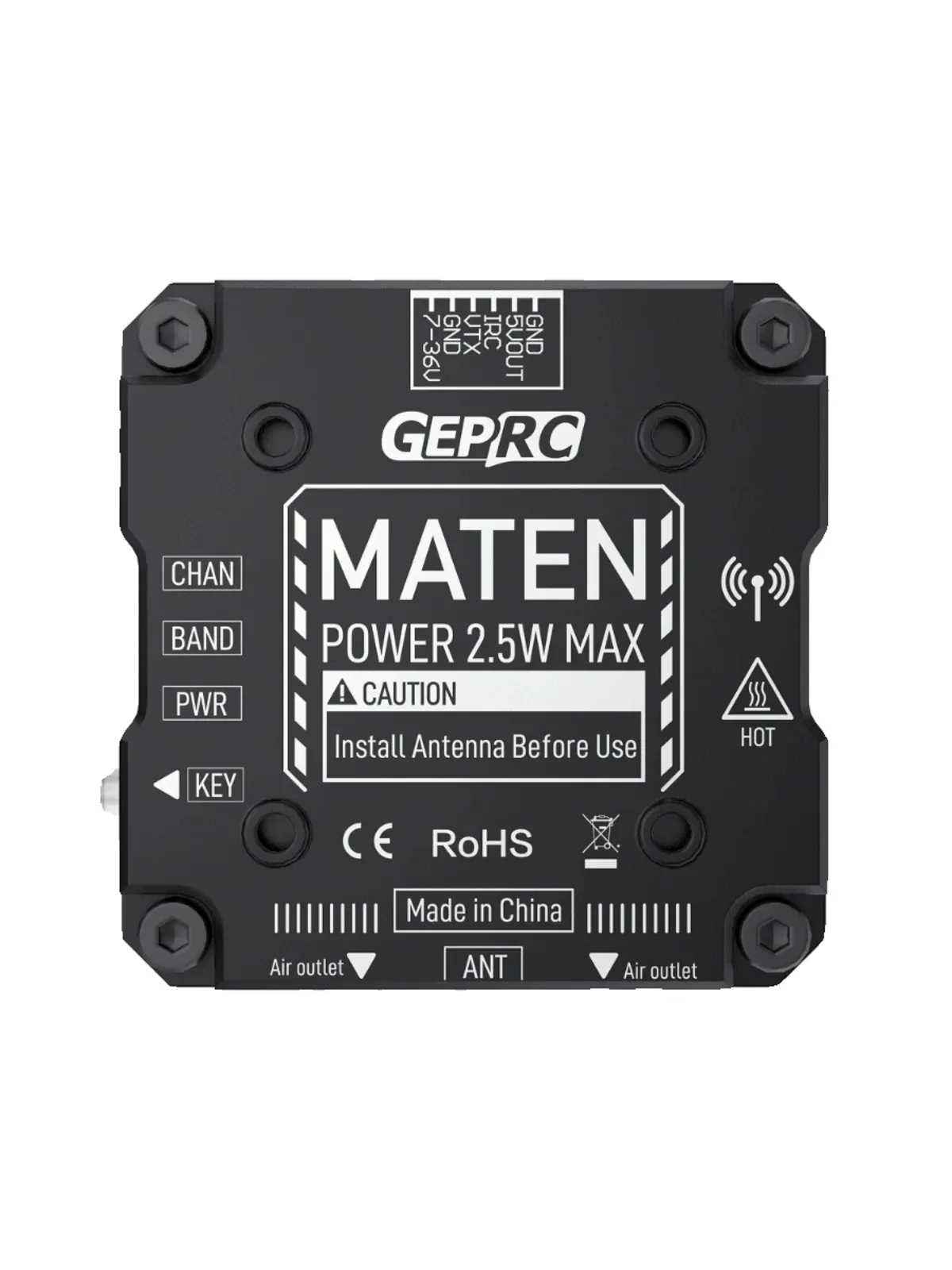 GEPRC MATEN 5.8G 2.5W VTX PRO Aluminum Alloy Numerical Control Shell Auxiliary Heat Dissipation Drones Accessories