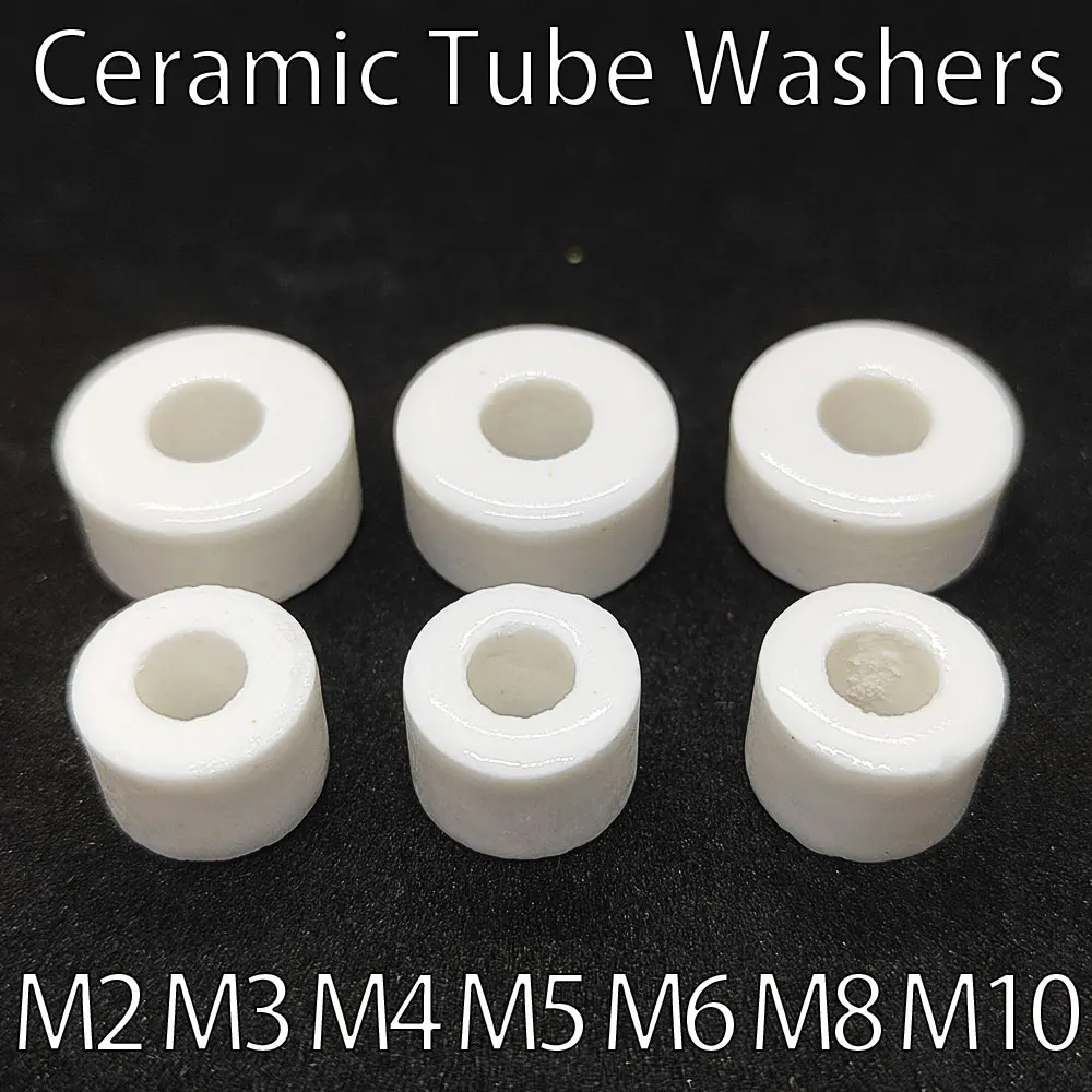 M2 M3 M4 M5 M6 M8 Alumina Spacer Washer Ceramic Tube Gasket Porcelain Corundum Insulating Bushing Thermocouple Protection Tube