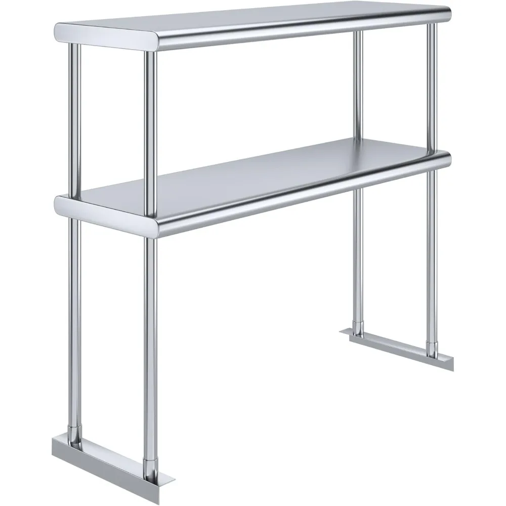 رف مزدوج 12 × 36 - ستانلس ستيل لطاولة العمل #1