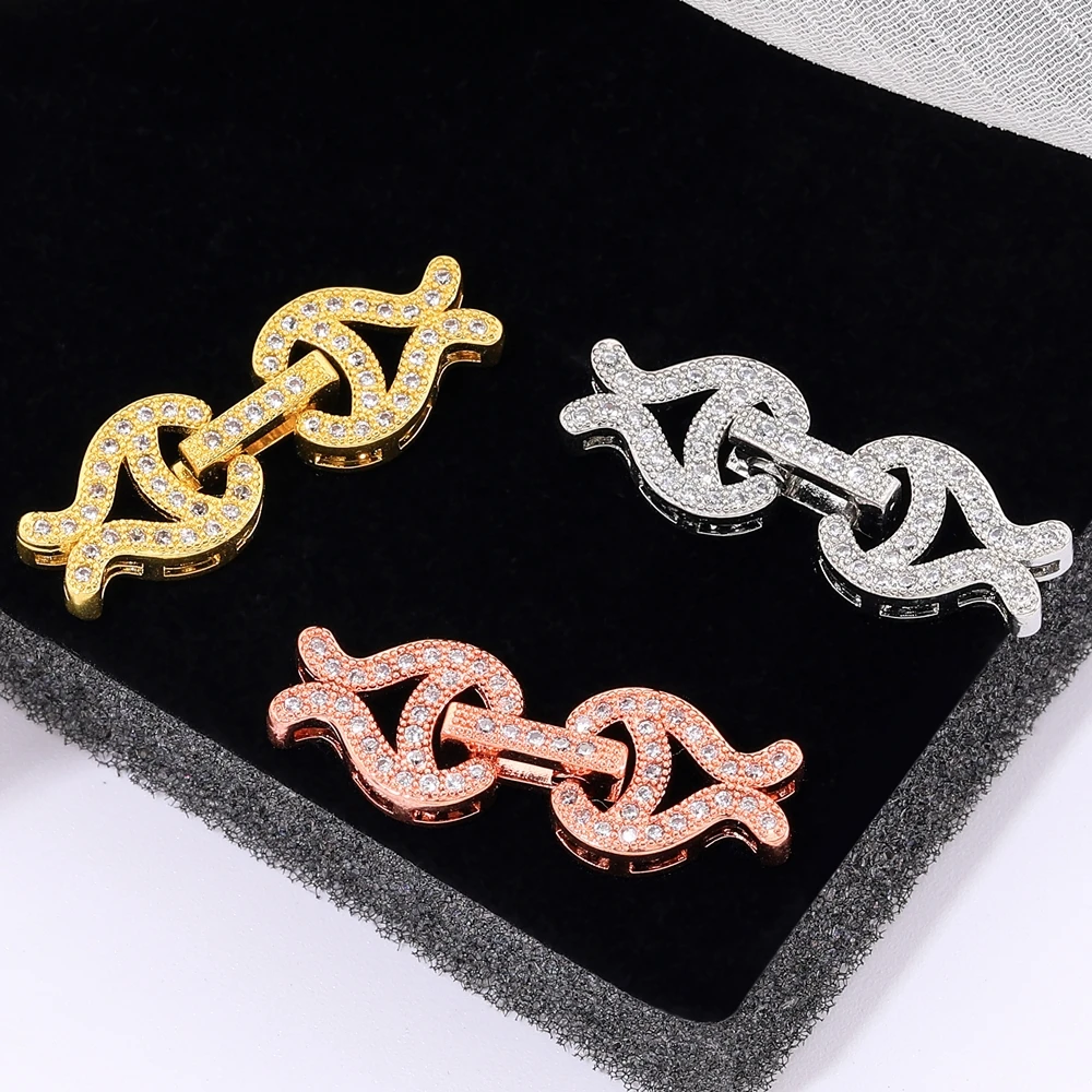 

Juya 18K Gold Silver Plated Creative Fastener Closure Clasps Accessories For DIY Women Needlework Beads Pearls Jewelry Making
