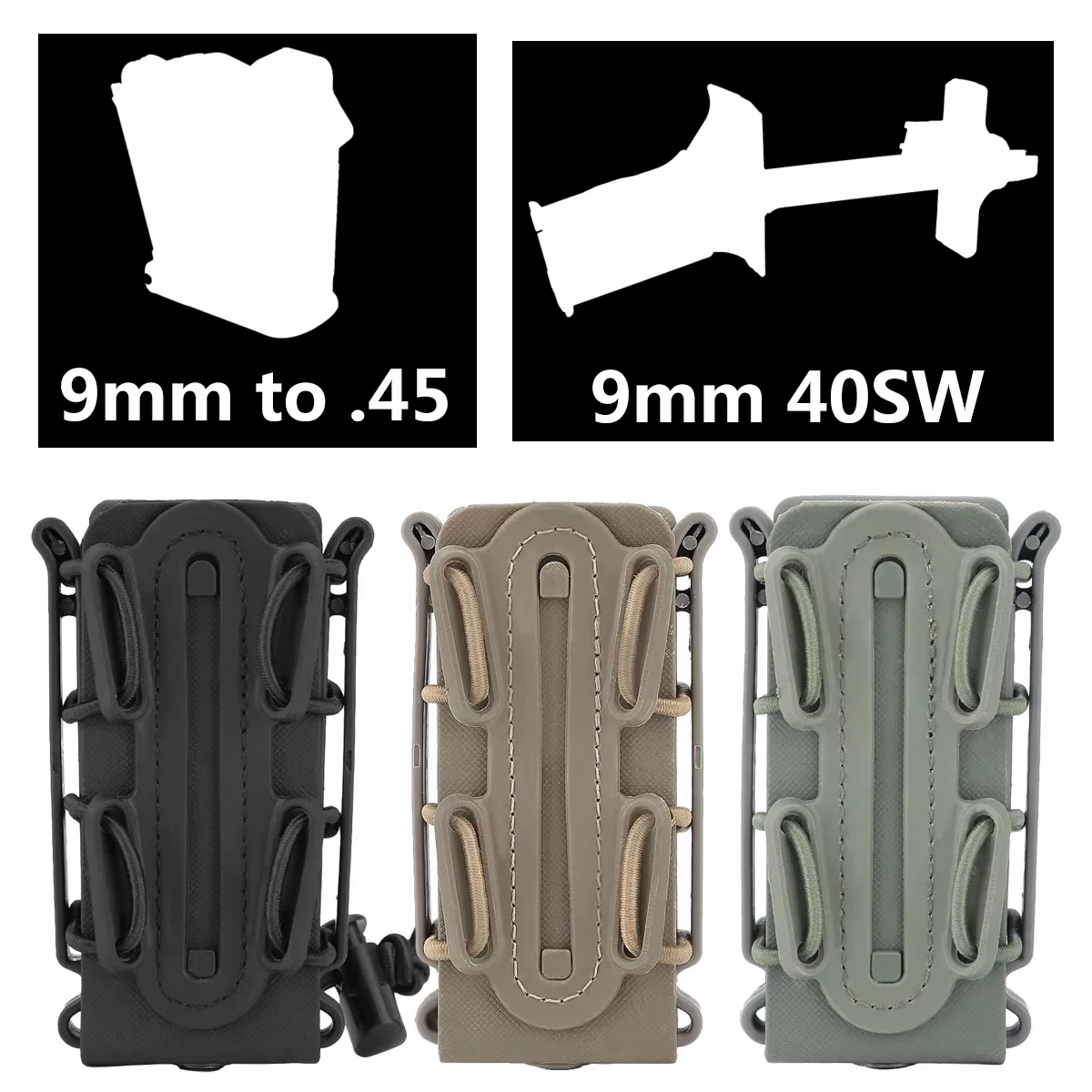 Tactical Outdoor Sports 9x19mm Pouch Magazine Bag Accessory 9mm Loader For 9mm to .40 Calibers Speed Bore Sight Hunting