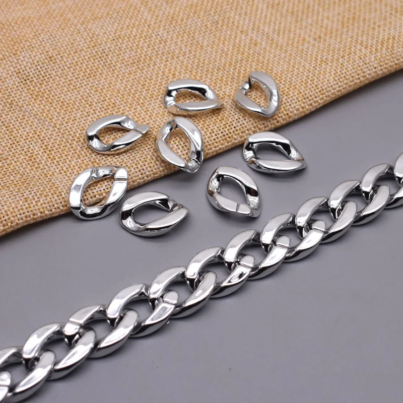 Gold Color Acrylic Buckle Beads 17x24mm Acrylic Link Chain Hook Clasp Connector Opening Chain Link Loops Accessories