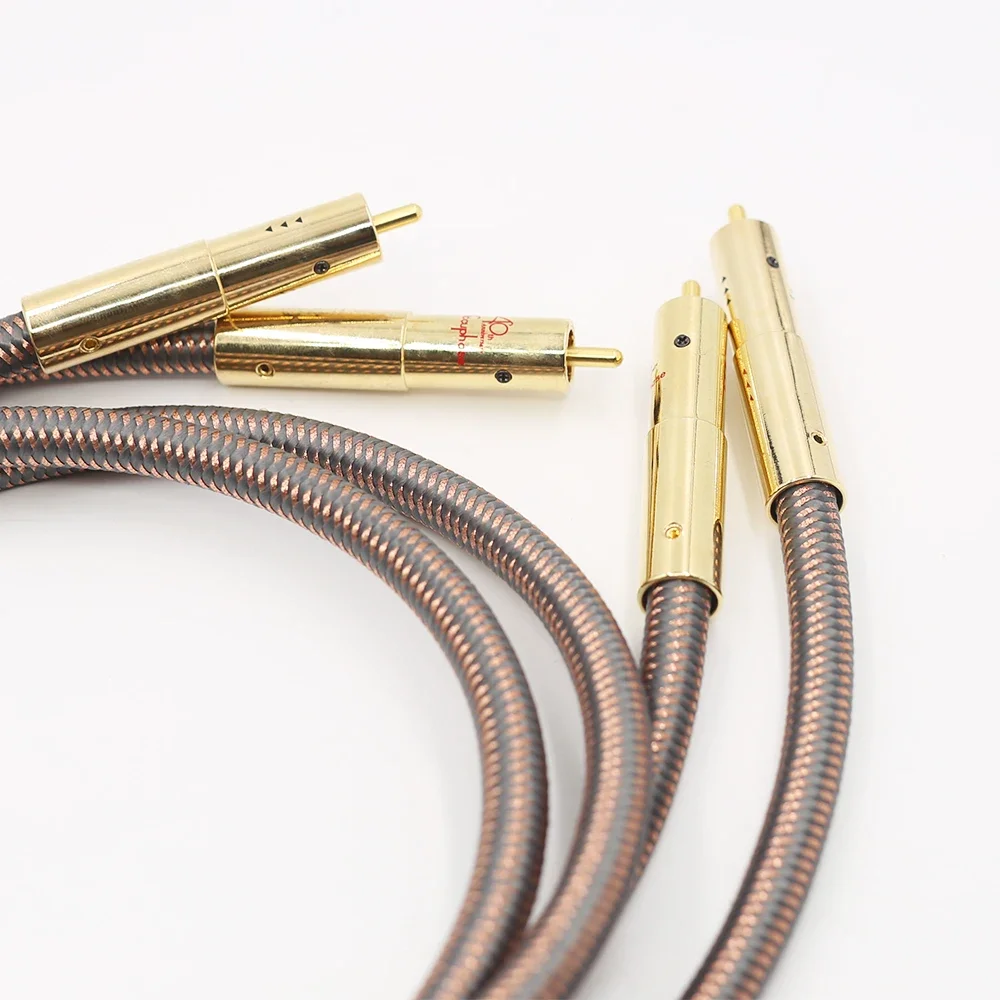 Hifi RCA Cord Accuphase 40th Anniversary Edition RCA Interconnect Audio Cable Gold Plated Plug for Speaker Amplifier DVD Player