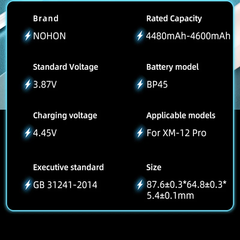 NOHON Phone Battery For Xiaomi BP40 BP41 BP42 BP45 BP46 Mi 9T 11 12 12S 12X Redmi K20 Pro 12Pro New Original Replacement Bateria