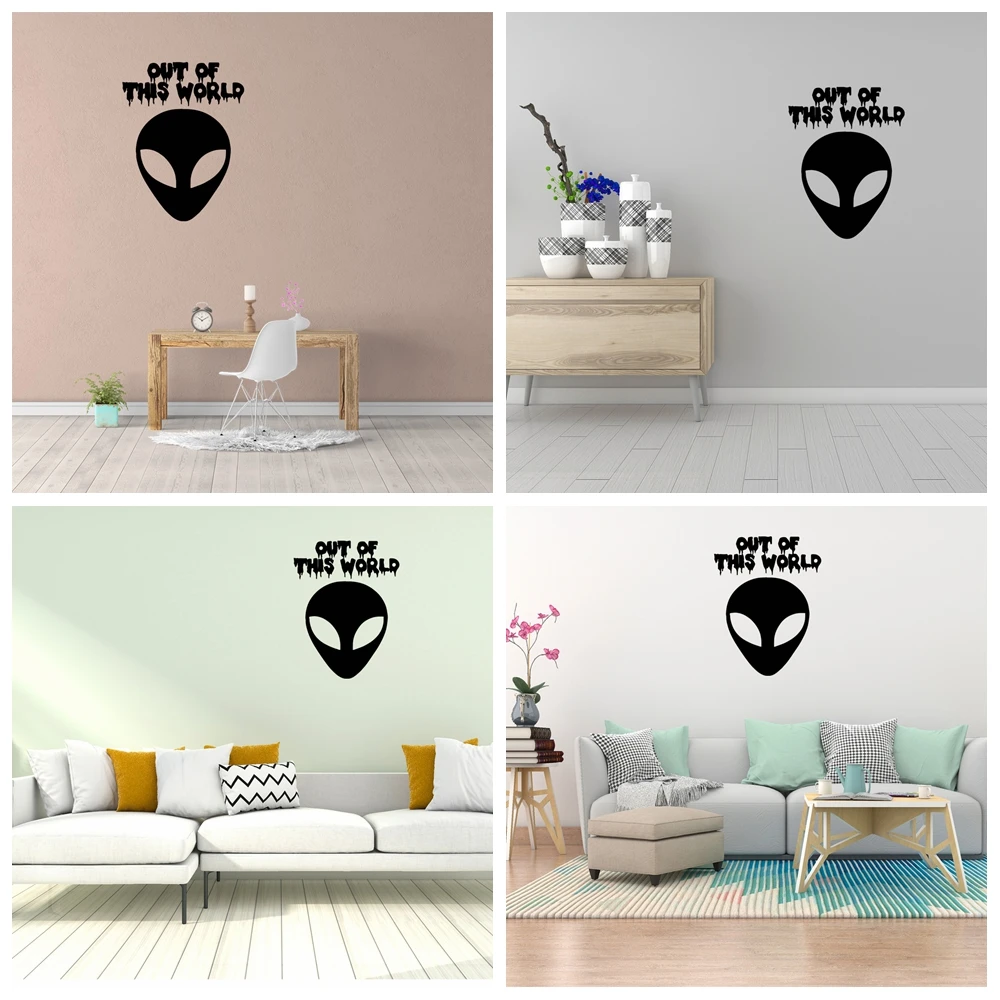 

1 pc hot sale Alien out of the world Wall stciker Decal Living Room Removable Mural For Kids Rooms Home Decor Decal