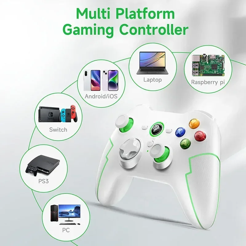 9013 Pro Bluetooth Game Controller, 2.4G Wireless Joystick Gamepad for PC, PS3, Nintendo Switch, Phone, Hall Triggers