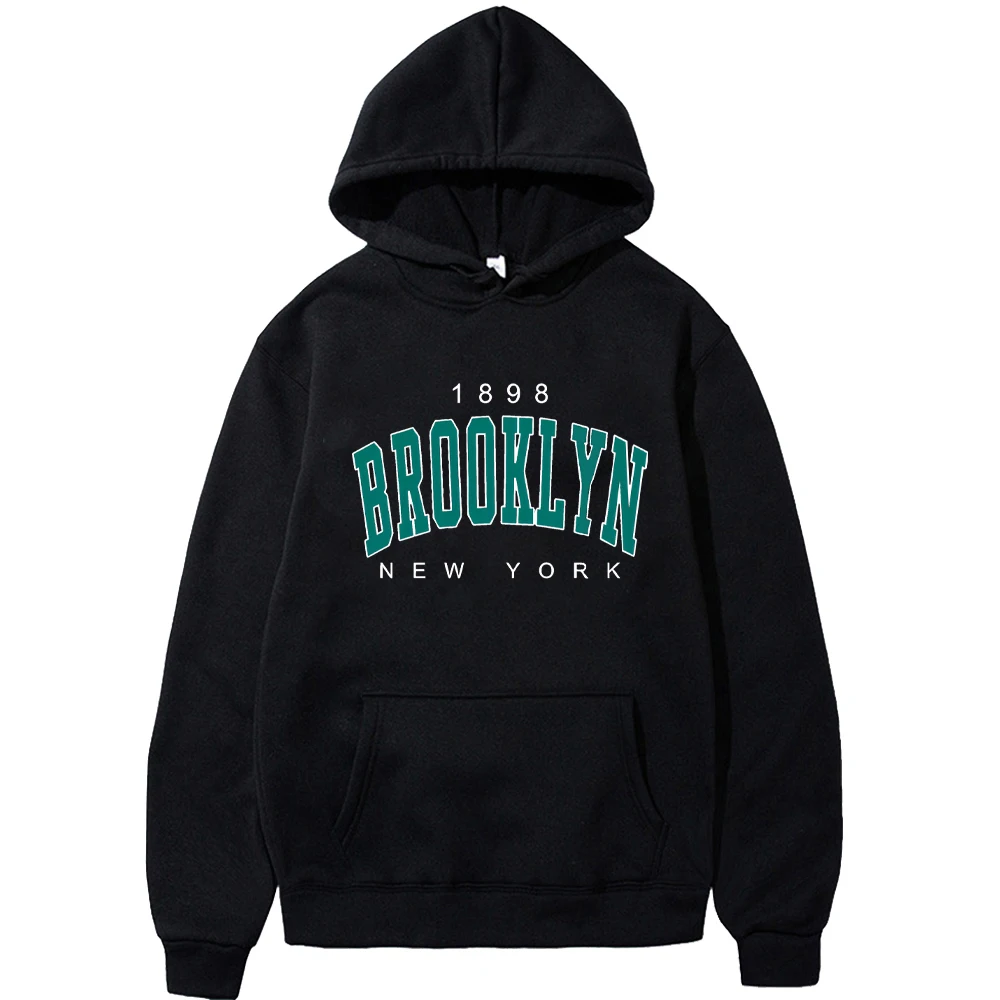 1898 Brooklyn New York Printed Mens Hoody Creativity Crewneck Clothing Fashion Oversize Sweatshirt Fashio Crewneck Hoodie Male