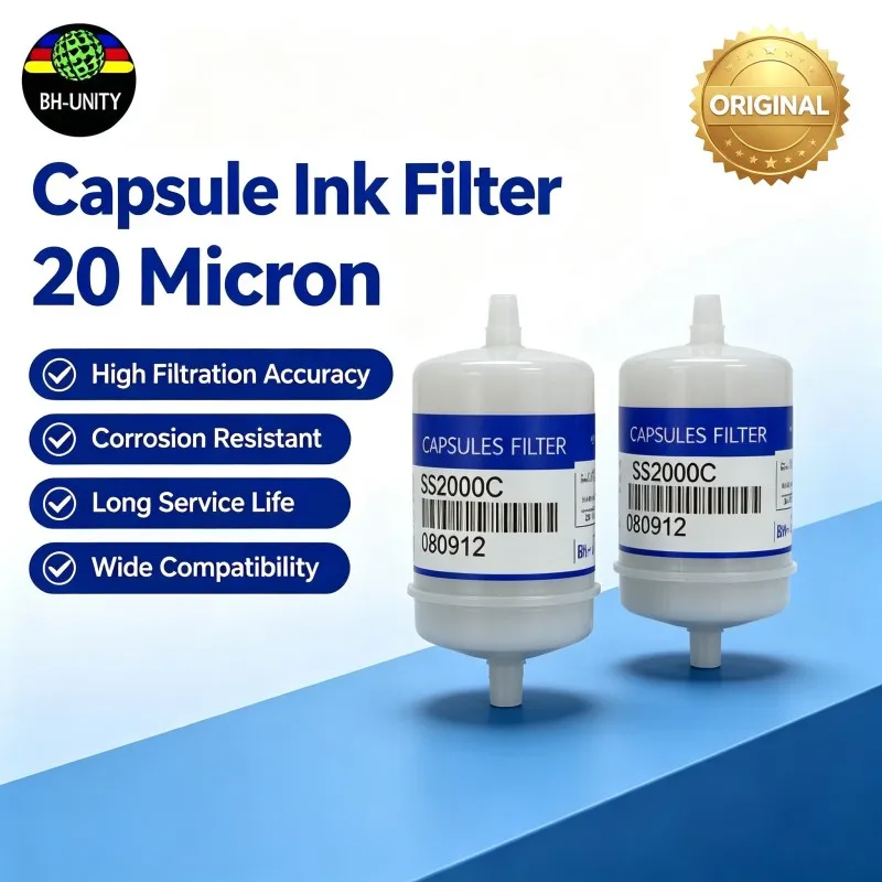 2Pcs 20 Micron Capsule Ink Filter for Flora LJ3204P LJ3208P Printer Cobetter Ink Filter Eco Solvent Spare Parts