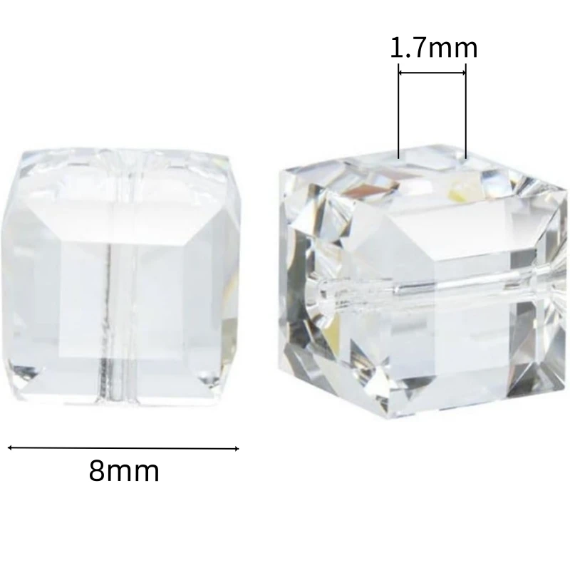 50 Stück/Lot 8mm Quadratische Facettierte Acrylperlen Lose Abstandsperlen für DIY-Bastelarbeiten, Ornamentherstellung, Handgemachtes Zubehör – Detail 1