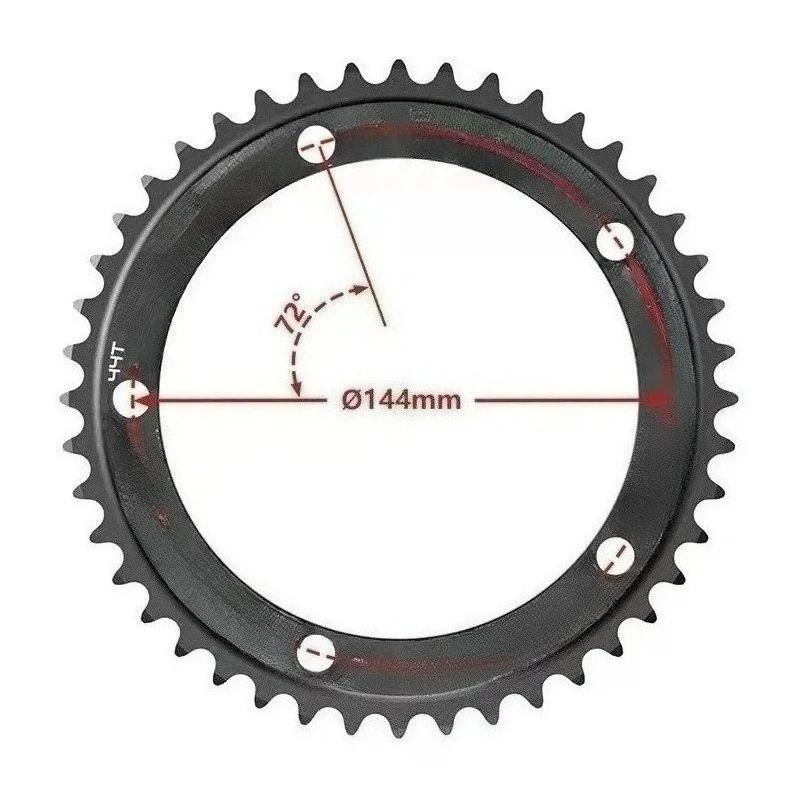 44T-58T 144BCD Fixie Chainring Round Track Bike Single Speed Gear Wheel Chainwheel Cycling