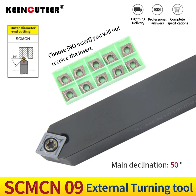 1pc SCMCN1212H09 SCMCN1414H09 SCMCN1616H09 portaherramientas de torneado exterior CCMT insertos de carburo de herramientas de corte CNC conjunto porta herramientas torno cutter tools