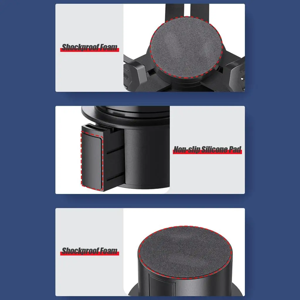

Cup Holder Mount 4 in 1 Organizer Expander Extender Retractable Black Adjustable Angle Shockproof Insert for Vehicles Drink