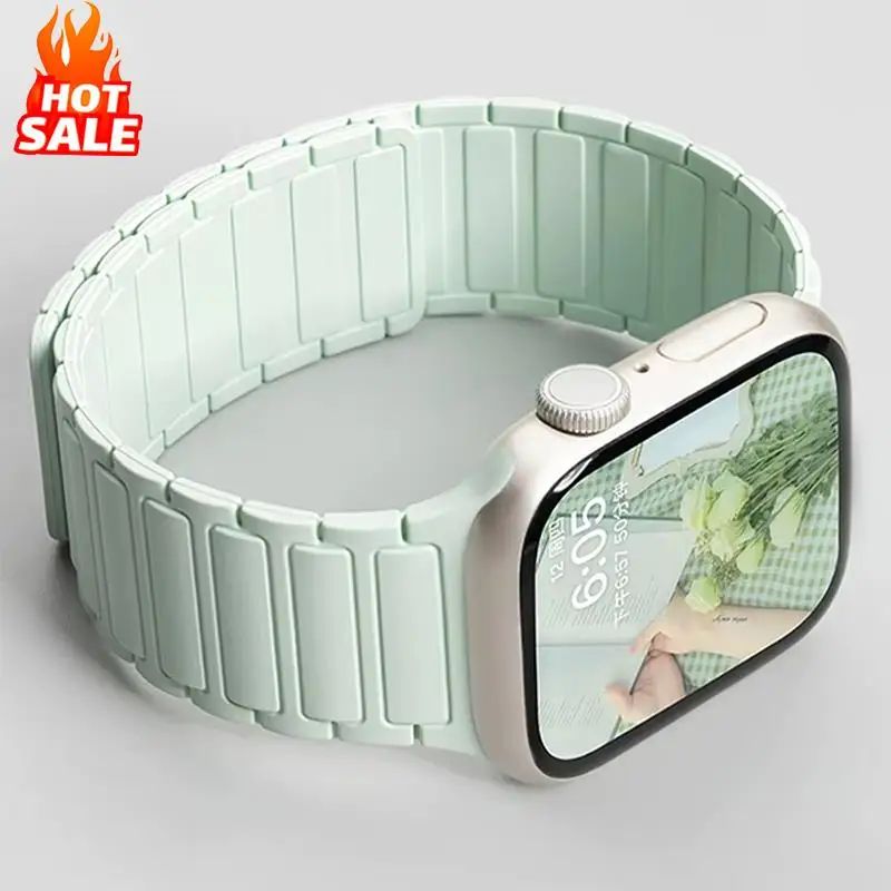 Magnetisch für Apple Watch Band 42 mm 44 mm 40 mm 45 mm 49 mm 46 mm 38 mm Gliederarmband Correa iWatch Serie 10 9 8 7 6 5 Se Ultra2 Armband